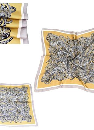 Платок женский с узором полиэстер. платок в принт пейсли