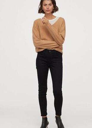 Базові вузькі джинси скіні чорні вузли від h&amp;m