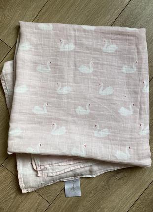 Літній мусліновий плед, ковдра муслін 125*130 см