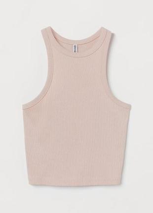Нюдовий топ у рубчик h&m