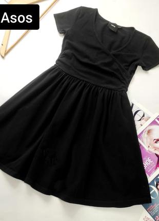 Платье женское черная короткая клешь от бренда asos s m
