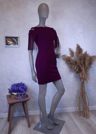 Женское платье sheflu c коротким рукавом бордового цвета размер xs