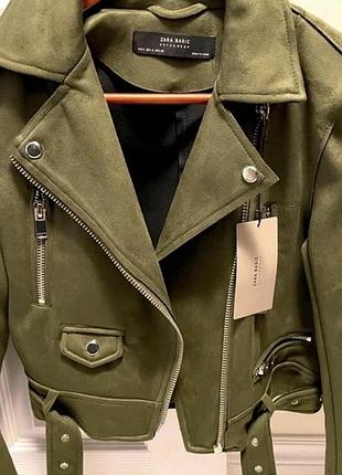 Замшева куртка косуха авіатор zara зара