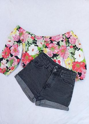 Шорты джинсовые на высокой посадке