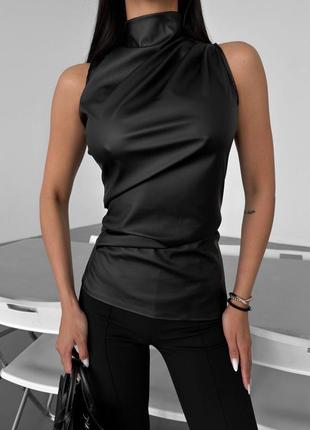 Кожаный топ