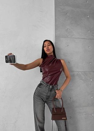 Кожаный топ