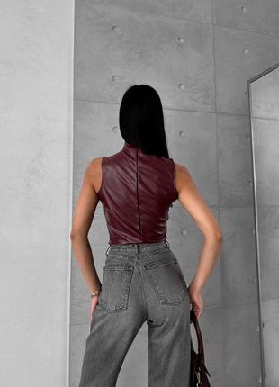 Кожаный топ