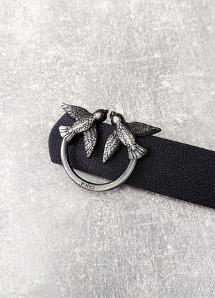 Ремень женский pinko черный серебро