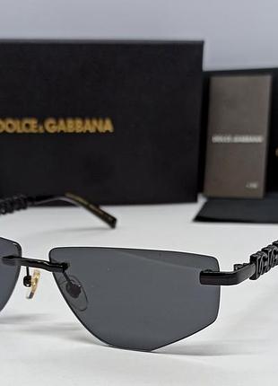 Окуляри в стилі dolce & gabbana dg 2301 жіночі сонцезахисні безоправні чорні