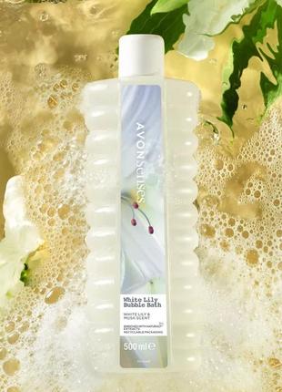 Піна для ванни «біла лілія», 1000 мл, avon senses white lily