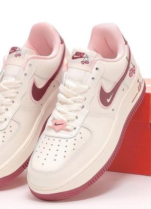 Женские кроссовки nike air force 1 low white pink 36-37-38-39-40