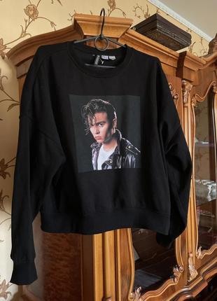 Свитшот черный мерч женский принт джонные депп cry baby теплый
