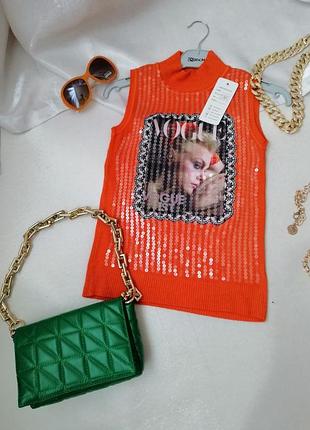 Водолазка гольф американка нежная мягкая вязка с пайетками2 фото