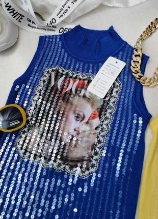 Водолазка гольф американка нежная мягкая вязка с пайетками4 фото