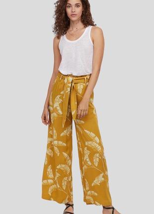 Новые вискозные укороченные широкие брюки штаны кюлоты h&m с высокой посадкой свободного кроя вискоза