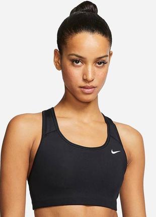 Nike dri-fit черный спортивный топ топик найк майка с логотипом на груди