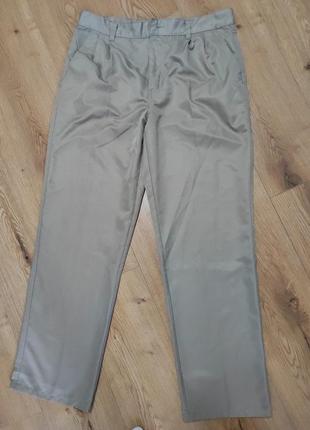 Брюки штани чоловічі бежеві широкі casual regular fit dunlop man, розмір l