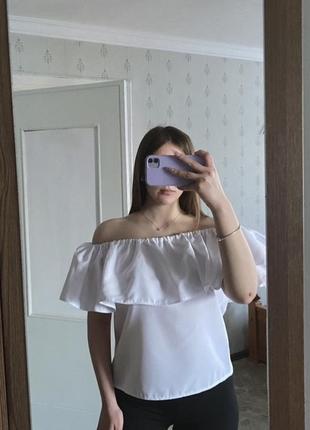 Женская белая блуза на резинке