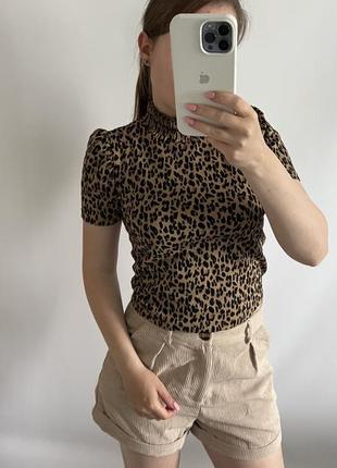 Футболка zara в леопардовий принт