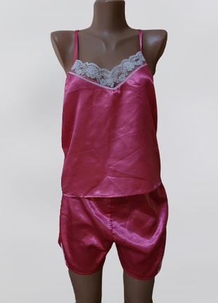 💜💜💜стильний легкий атласний жіночий комплект для сну💜💜💜