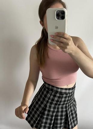 Юбка h&m, рожевий топ bershka