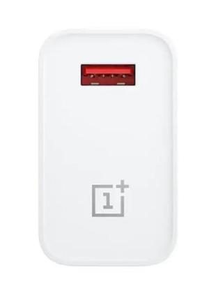 Зарядний пристрій oneplus warp charge usb 30w power adapter (white)2 фото