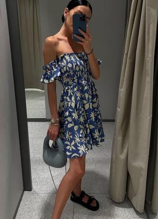 Платье платье платье платье с открытыми плечами zara 34 xs 36 s
