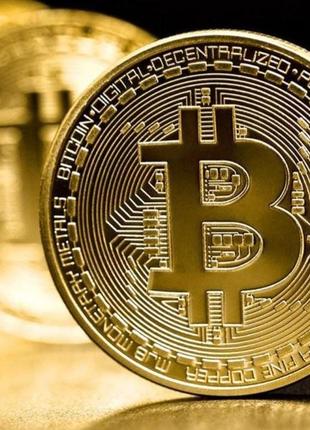 Монета bitcoin сувенірна