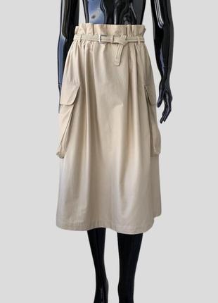 Хлопковая миди юбка карго h&m 100% хлопок3 фото