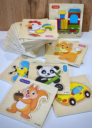 Дерев'яний пазл, 3д головоломка дитяча розвиваюча гра