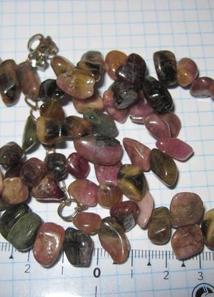 Бусы . ожерелье. натуральный камень турмалин.