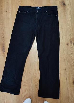 Брюки штани чоловічі темно сині широкі marks&spencer casual regular fit man, розмір xl