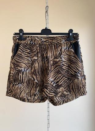 Анималистичные шорты the kooples tiger print с тигровым принтом m w28 w29