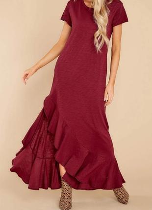 Shein сукня бордового кольору9 фото