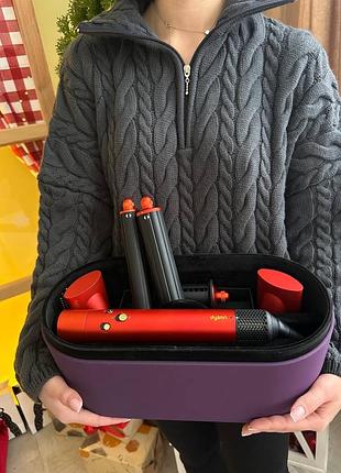Стайлер dyson airwrap complete long червоний