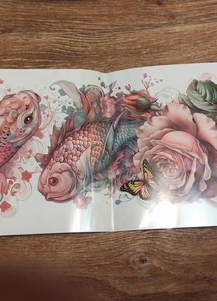 Цветные татуировки временные на руку рукава наклейка тату