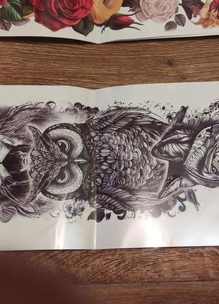 Цветные татуировки временные на руку рукава наклейка тату