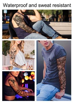 Цветные татуировки временные на руку рукава наклейка тату