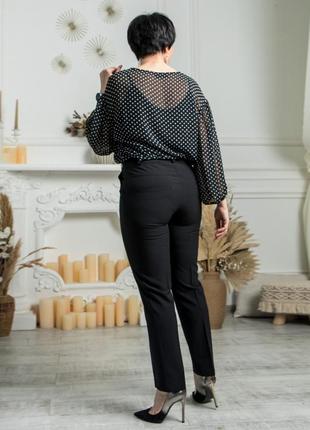 Женские  брюки "прада",  ткань тиар, в поясе резинка, размеры 48,50 черные6 фото
