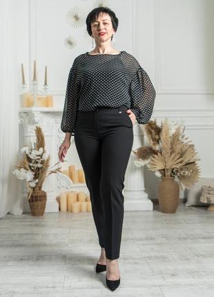 Женские  брюки "прада",  ткань тиар, в поясе резинка, размеры 48,50 черные3 фото