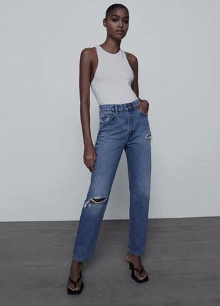 Джинсы mom slim zara • мом зара