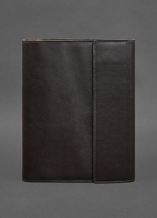 Кожаная папка для документов семейная а4 темно-коричневая
