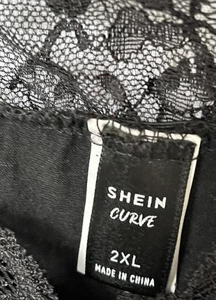 Shein curve шорти чорні з мереживом панталони шортики велосипедки2 фото