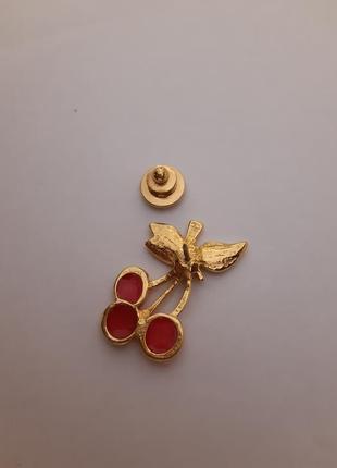 Брошьavon пен, винтаж вишни, ювелирная смола безель, позолота