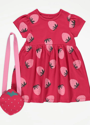 Платье george с клубничками и сумочка