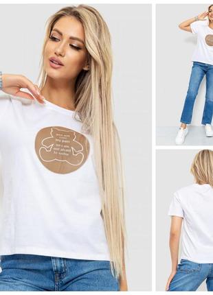 Футболка жіноча з принтом, колір білий