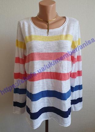 Бавовняний тонкий светр у смужку blue motion