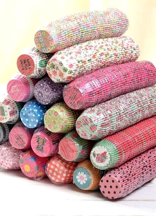 1000шт кольорові паперові формочки для мафінів, форми для кексів