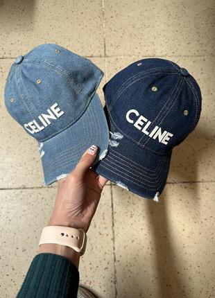 Джинсовая кепка в стиле celine