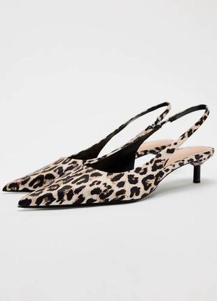 Туфлі слінбеки zara леопардові.2 фото